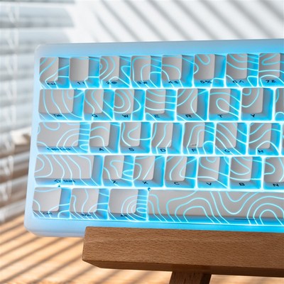 XVX等高线2.0 Lite键帽侧刻图案线条透光双色磁轴机械键盘wooting