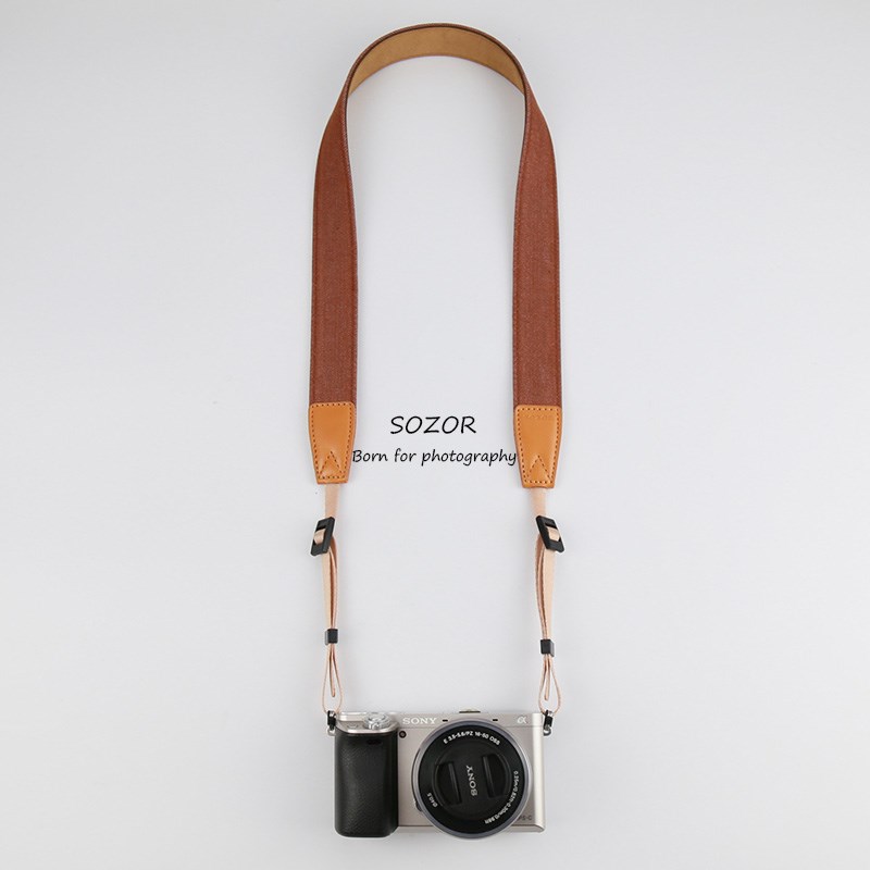 sozor单反相机背带微单XT50XT30XT20肩带适用牛仔挂绳斜挎复古