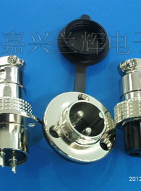 重强 航空插 连接器 GX20 2A/2B(2芯)20M-2T 法兰盘 DF20