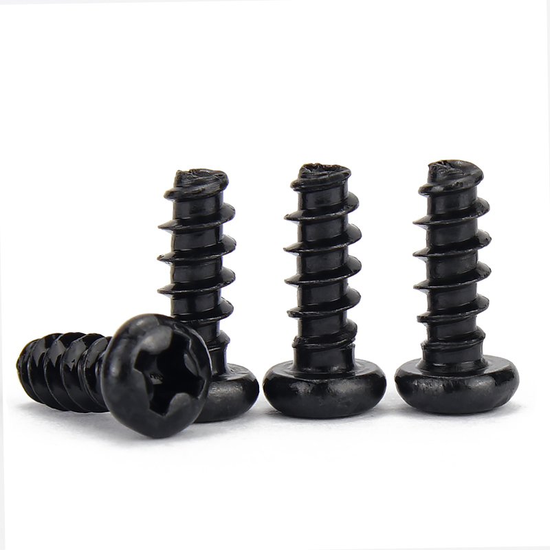 M1.4M1.7M2M2.3M2.6M3M3.5M4黑色PB圆头平尾自攻螺丝盘头十字螺钉