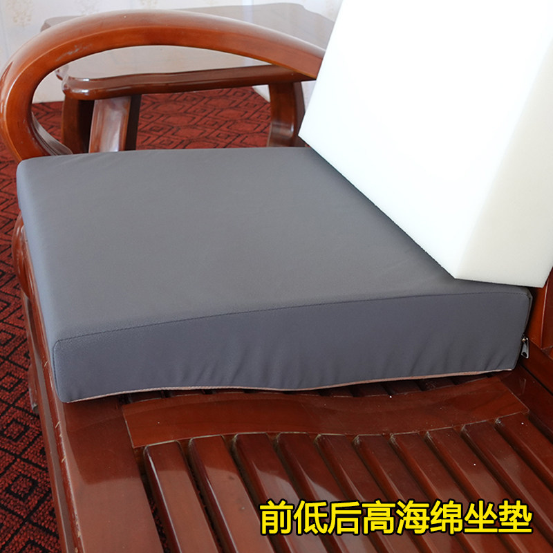 实木红木沙e发坐垫前低后高海绵垫木制老式木头沙发垫木质垫子座