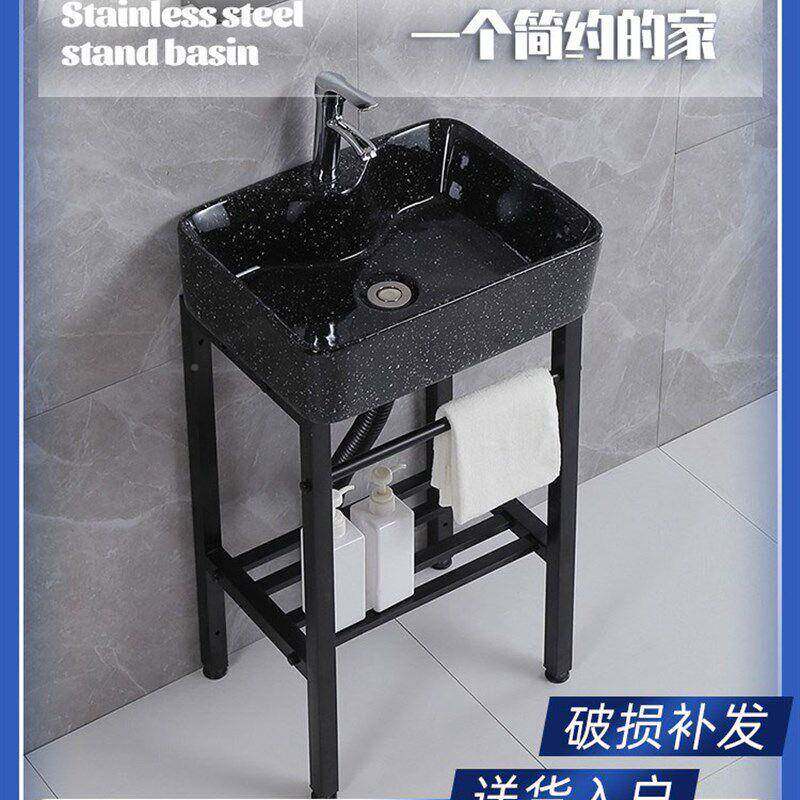 落地式洗手柱盆一体陶瓷盆户型阳台卫生小间洗bkkdbbnf脸不锈钢盆