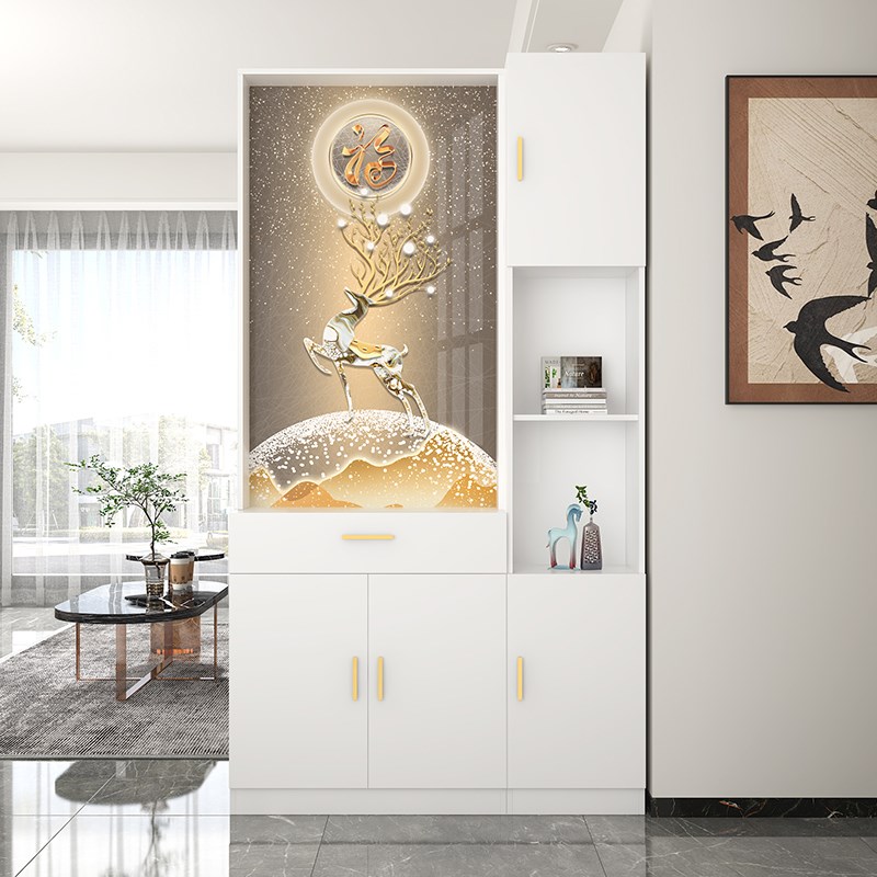 进门沙发屏风隔断置o物架装饰客厅进门实木玻璃对大门玄关简约现