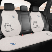 汽车坐垫单片垫子车内亚麻夏季 通用座椅垫 车座后排座垫车垫四季