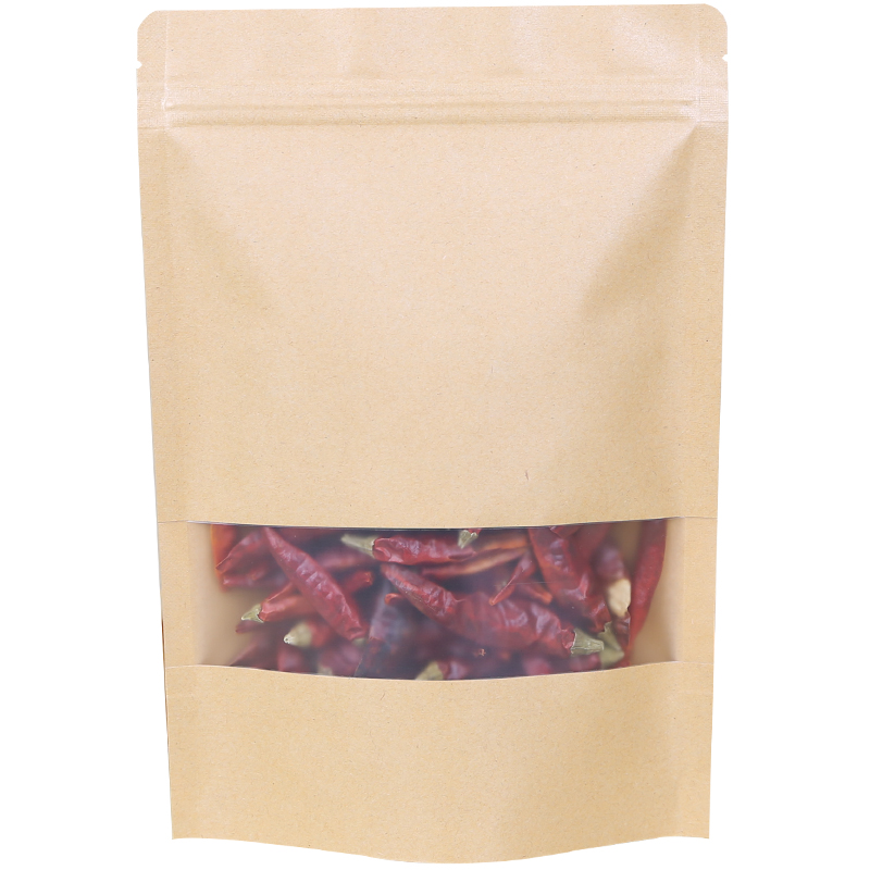 磨砂开窗牛皮纸袋自封袋自立茶叶袋密封口食品包装袋干果袋