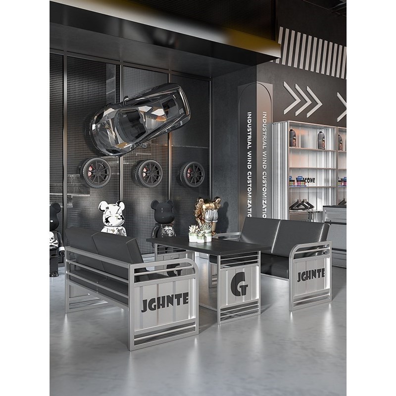 工业风奶茶店桌椅组合餐厅商用酒吧咖啡厅烧烤店创意卡座沙发定制