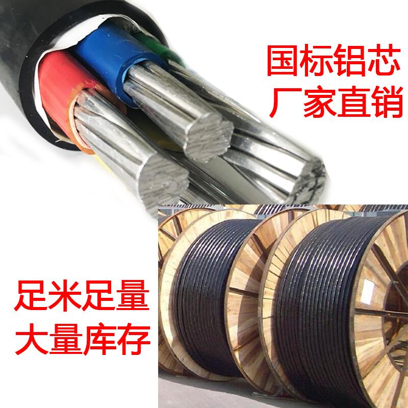 国标铝芯线铝电缆2 3 4 5芯10 16 25 35平方+1户室外架空50电缆线