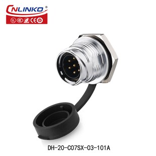 DH-20工业防水反装单孔金属带隔栏 2 - 14芯舞台灯航空插头连接器