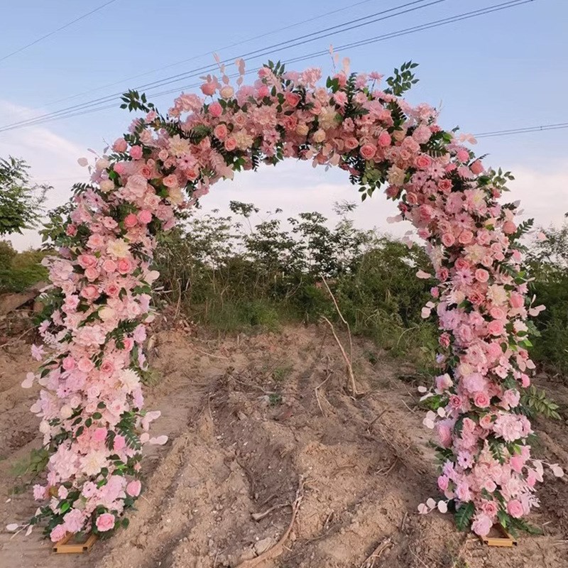 新款全花绢花双杆拱门开业婚礼庆典花门婚庆满花拱门婚庆幸福门