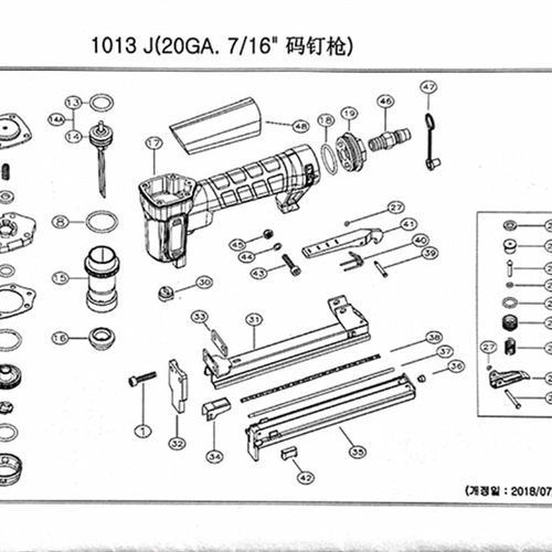 韩国极拓JITOOL气动打钉机气钉枪射钉机U型钉码钉J1013气动配件