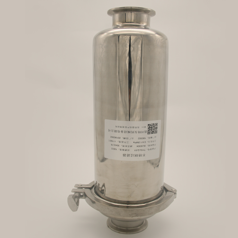 卫生级全不锈钢直通过滤器 管道过滤器快装卡箍式100目不锈钢网