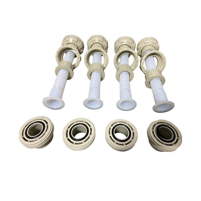 四氟波纹管两头套塑料活接耐强酸铁氟烯波透明纹软管定制