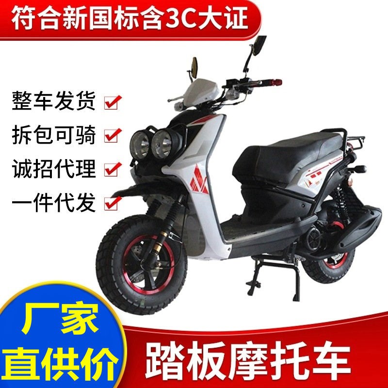 出口跨境车型lu虎款踏板摩托车150金浪王野动力燃油助力车轻便