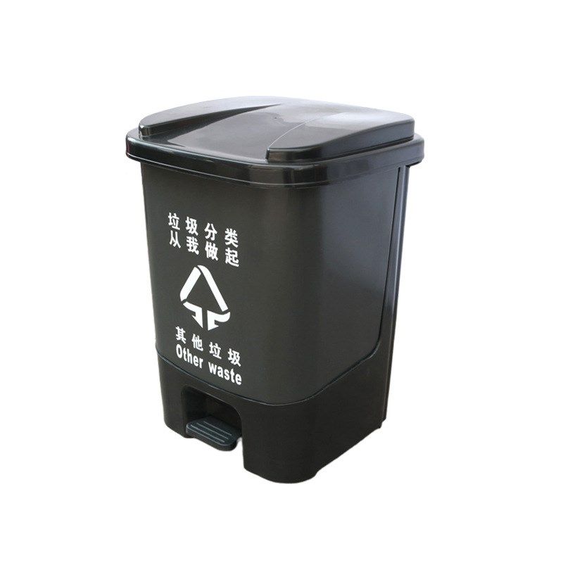 汇嘉塑胶家用塑料脚踏弹盖垃圾桶厂家直供20升脚踏单桶分类垃圾桶