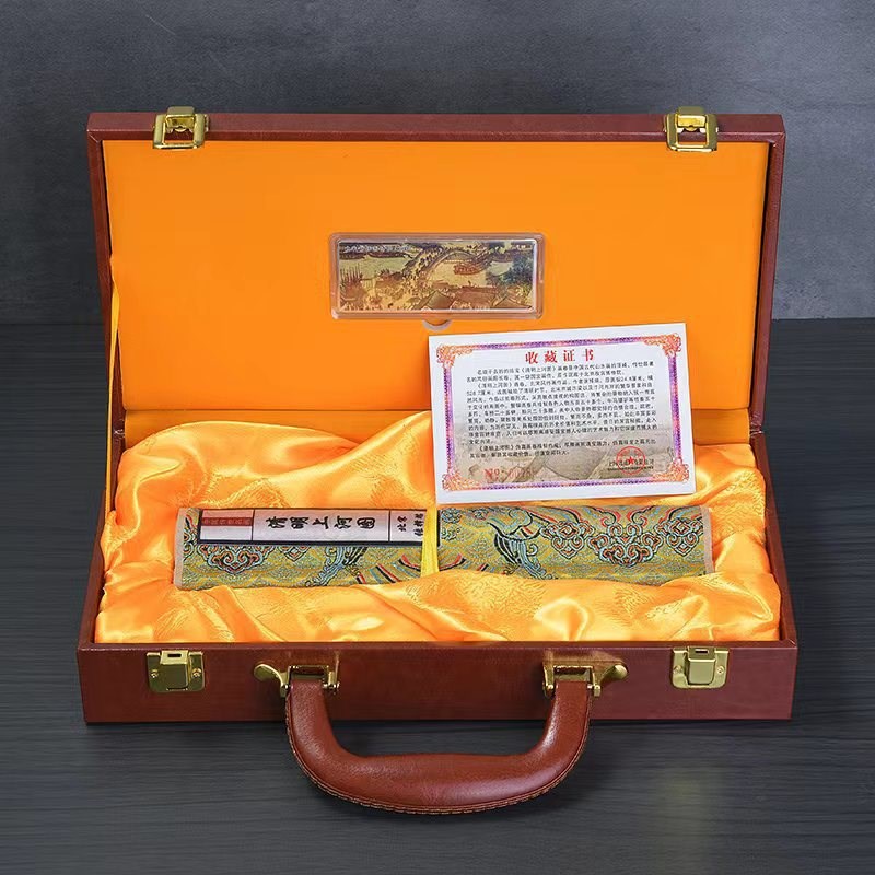 清明上河图防伪宣纸版卷轴画丝绸画创意礼品套装十大名画收藏
