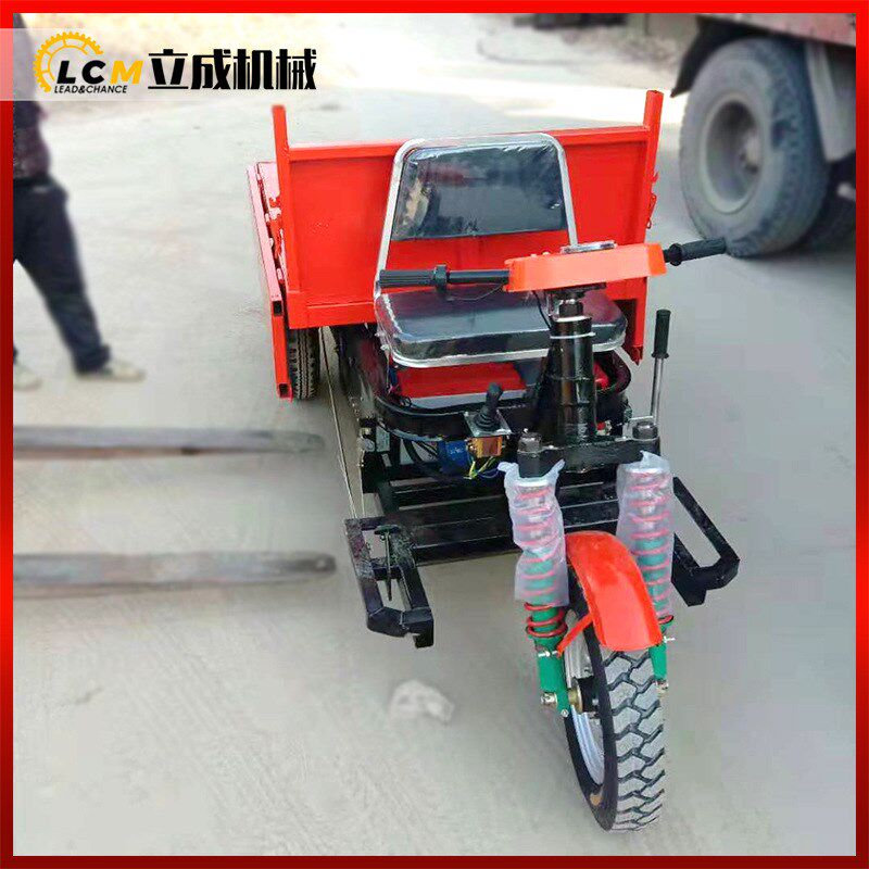 厂家工地载重1吨电动方斗车侧边可拆卸搬货三轮车乡镇建设拉货车