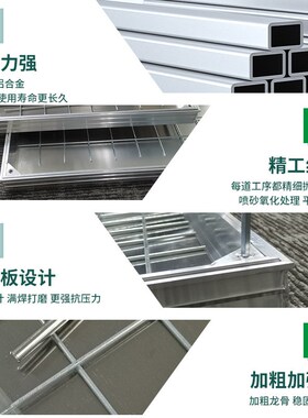 铝合金隐形井盖Aluminum recessed cover阴井盖板格栅下水道篦子