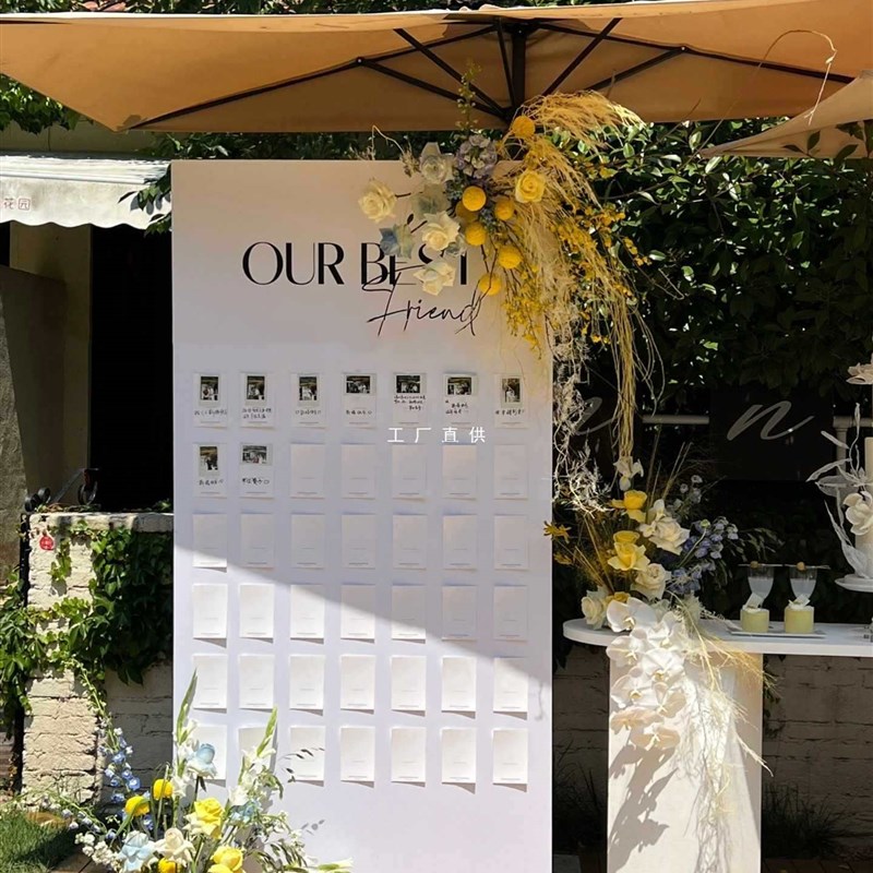 结婚订婚迎宾牌场景布置装饰宴门婚礼用品拍立得照片墙背景墙kt板