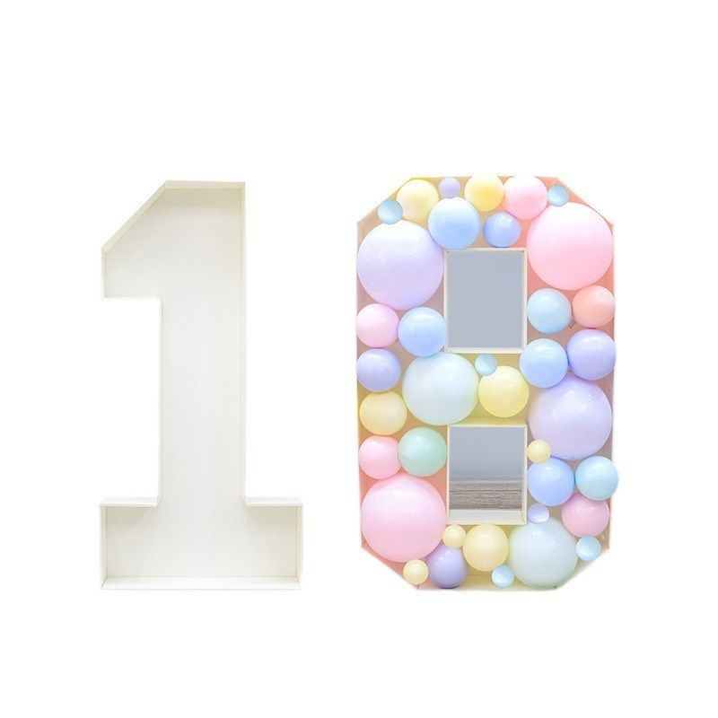 KT板数字气球造型盒展示盒美陈布置数字模型气球架结婚生日