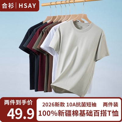 两件装重磅精梳长绒棉短袖圆领