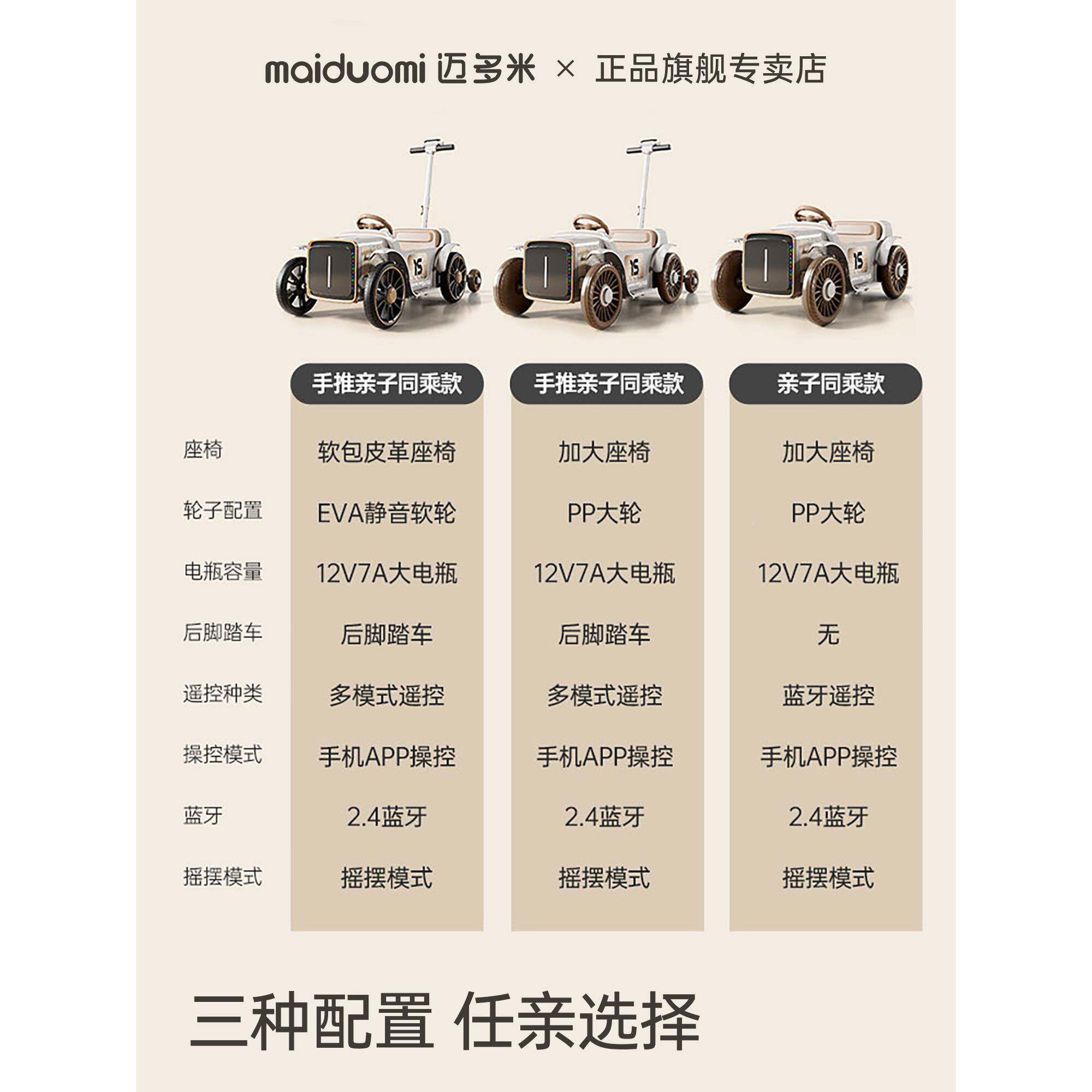 迈多宝米儿童电动车BDQ-8116可坐双人小孩四轮亲车遥控汽子电动车