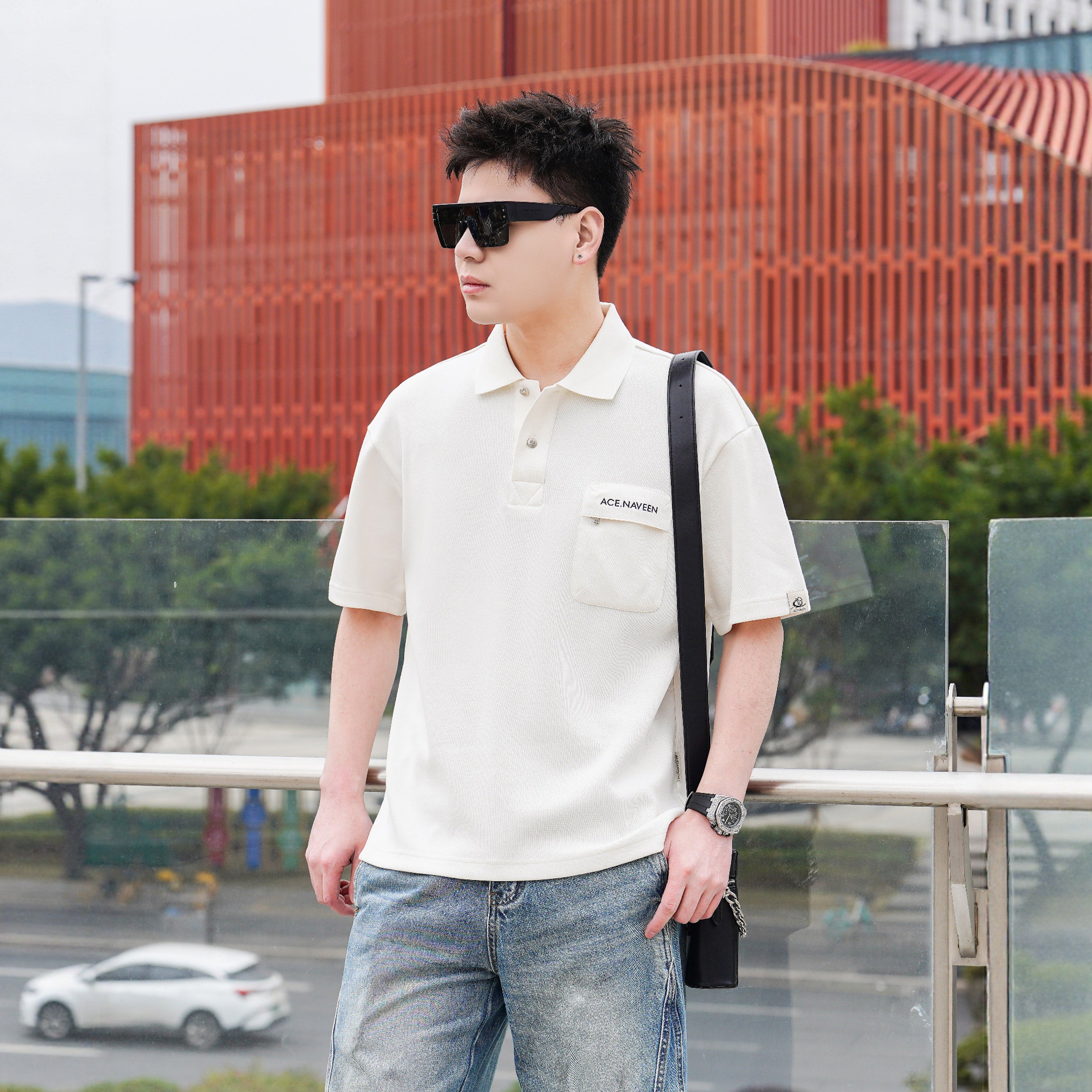 翻领POLO衫男短袖夏季简约百搭商务帅气修身T恤潮时尚潮流男夏季