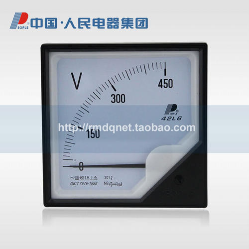 人民电器42L6-250V 450V 600V指针式电压表安装式交流伏特表
