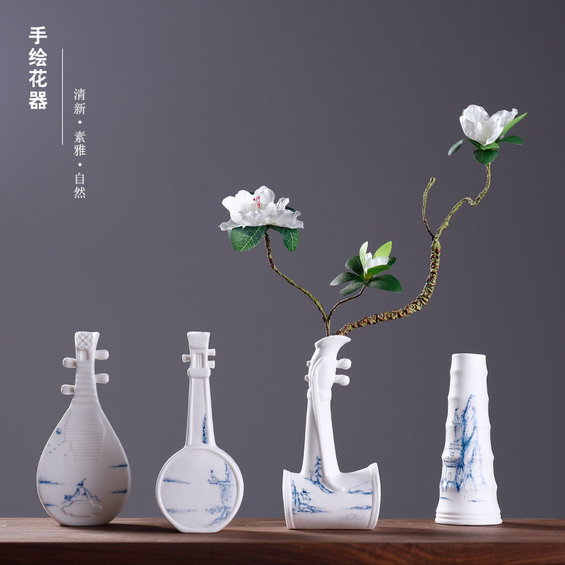 创意陶瓷手绘花瓶摆件 禅意中式玄关家居客厅插花干花酒柜装饰品,3C数码配件,USB多功能数码宝,淘宝优惠券,粉丝福利购,淘宝优惠卷