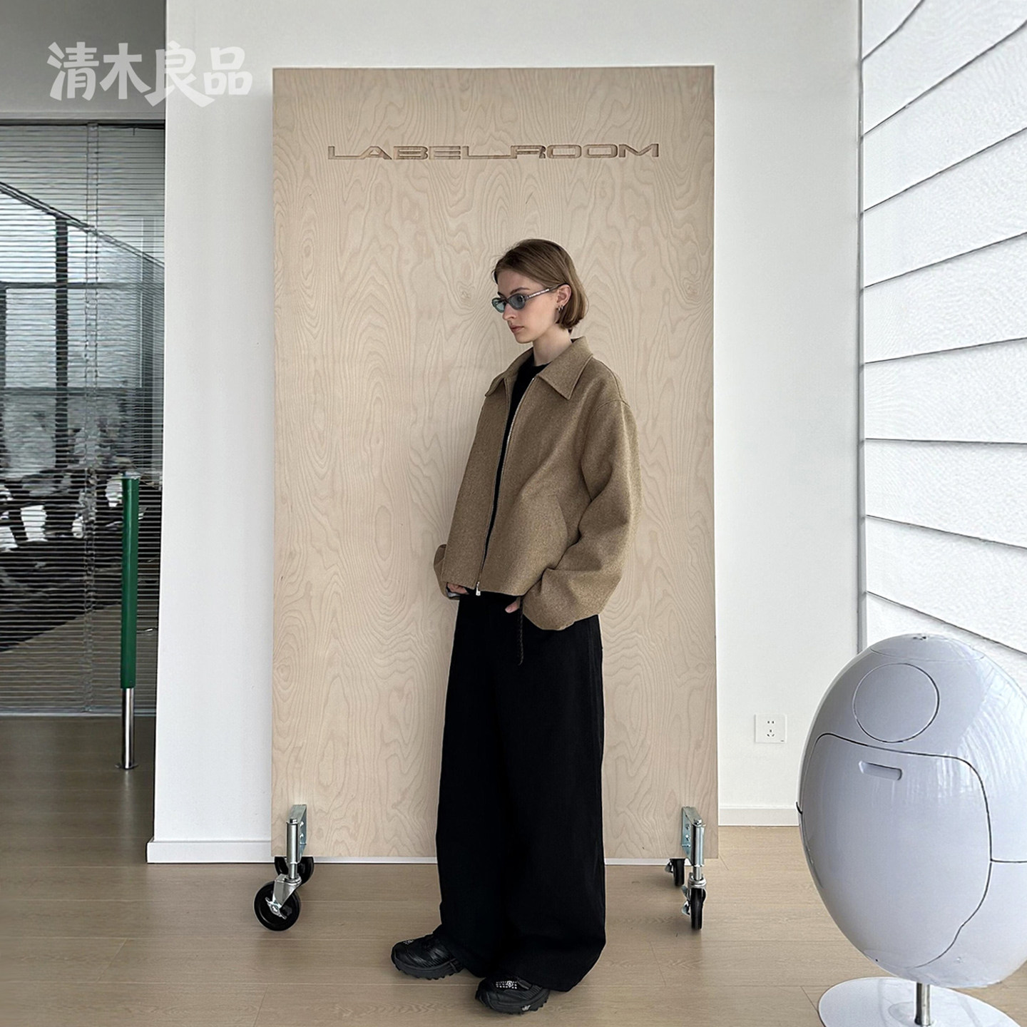 移动背景实木板墙拍照道具服装直播间摄影轱辘屏风网红装饰隔断板