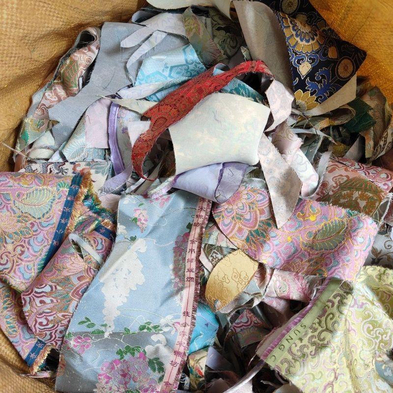 宋锦碎布边角料真丝手工绸缎边角