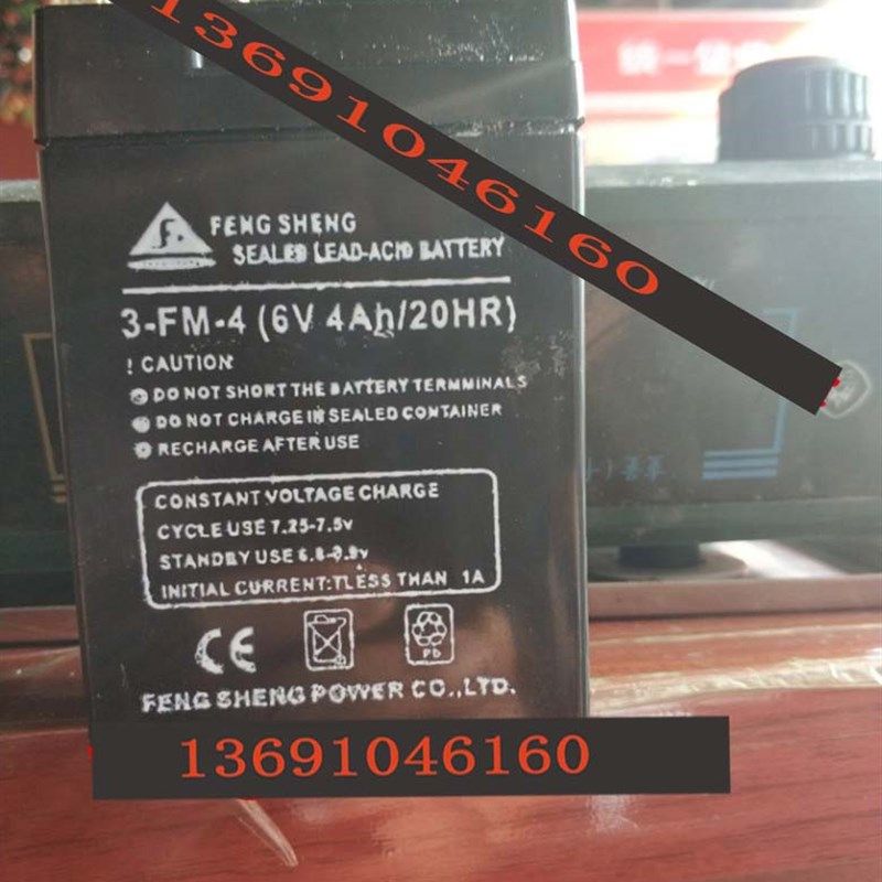 FENGSHENG蓄电池 3-FM-4 6V4AH/20HR 玩具车童车电子称台秤用电瓶