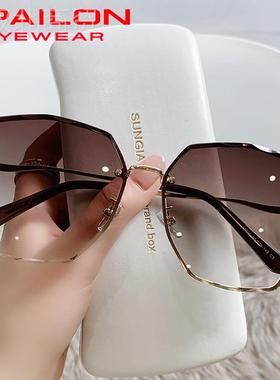 202颜3时韩RLS太尚潮流版素墨镜防紫外线防晒阳镜女无框大脸眼镜