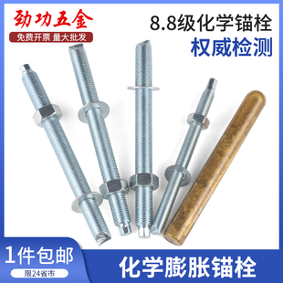8.8级化学螺栓 高强度化学蓬胀螺丝固定剂M12M16M20 化学锚栓