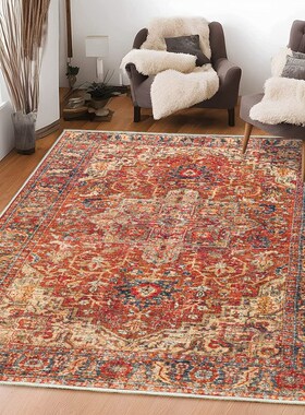 客厅地毯民族风防滑脚垫可水洗地毯垫满铺tpr水洗底沙发茶几地垫