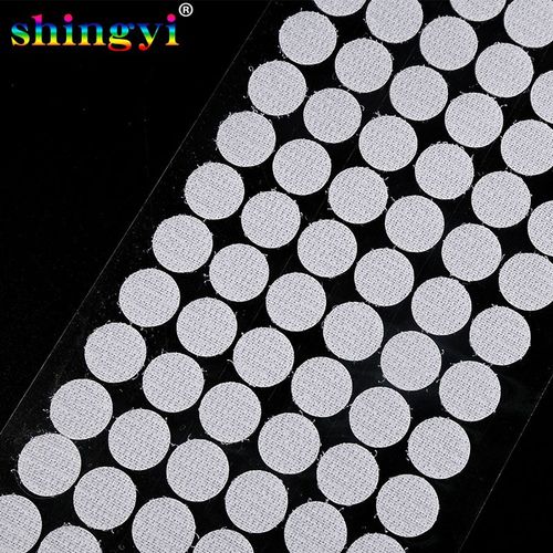 冲型魔术贴尼龙圆形背胶魔术贴 黑白背胶冲型粘扣魔术贴厂家