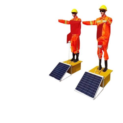 太阳能仿真交通假人高速公路施工摇旗安全员道路机器人安全标志