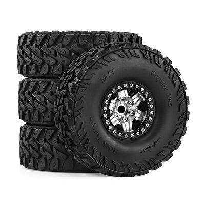 1.9寸攀爬车金属合金轮毂1/10 SCX10三 TRX4 90046 D90轮胎D388