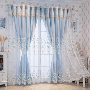 浙江绍兴柯桥窗帘透光不透人绣花纱帘客厅卧室阳台纱飘窗窗纱白色