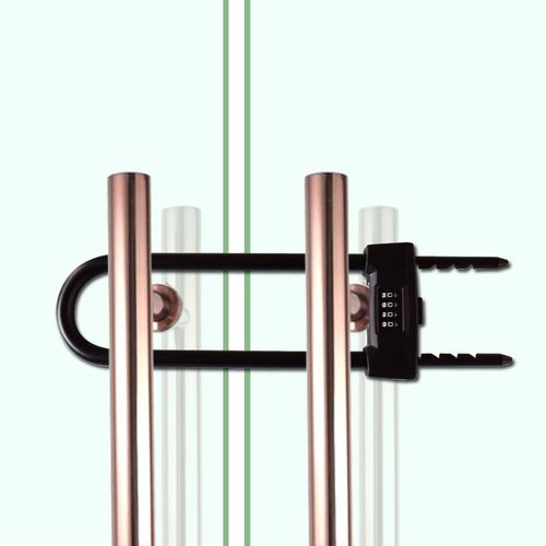 密码锁玻璃门锁推拉门U形锁防盗防撬挂锁U型锁商铺加长插锁办公室