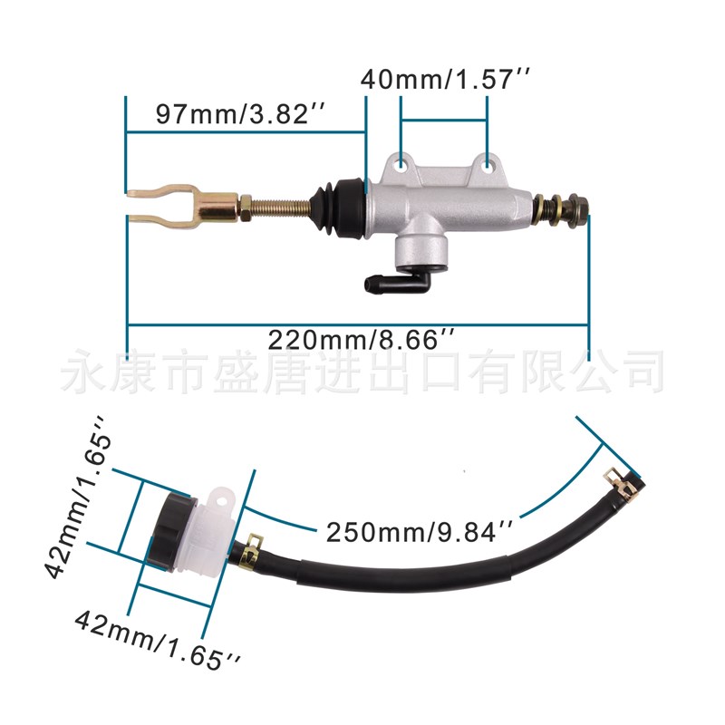 摩托车配件后制动总泵卡钳适配50cc 70cc 90cc 110cc 125cc 越野