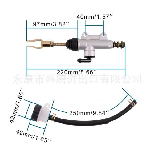 摩托车配件后制动总泵卡钳适配50cc 70cc 90cc 110cc 125cc 越野