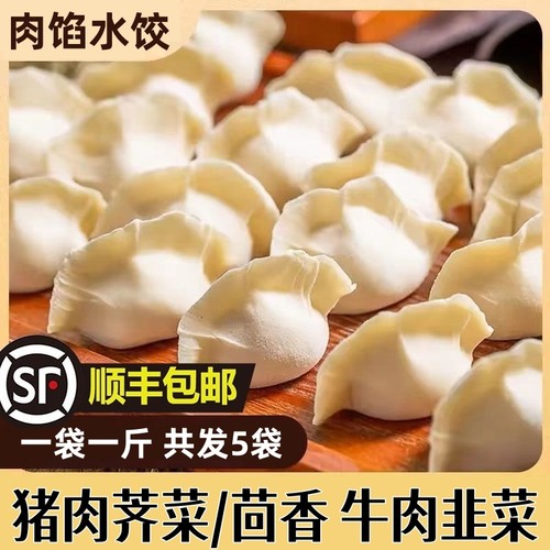 手工饺子速冻荠菜肉水饺北方面食品大葱猪肉扁食早餐蒸饺馄饨煎饺