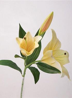 手感保湿大百合仿真花家居手捧花装饰摆件橱窗造景假花婚庆花艺摄