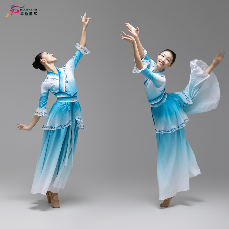 古典舞演出服青花瓷中国风舞蹈服