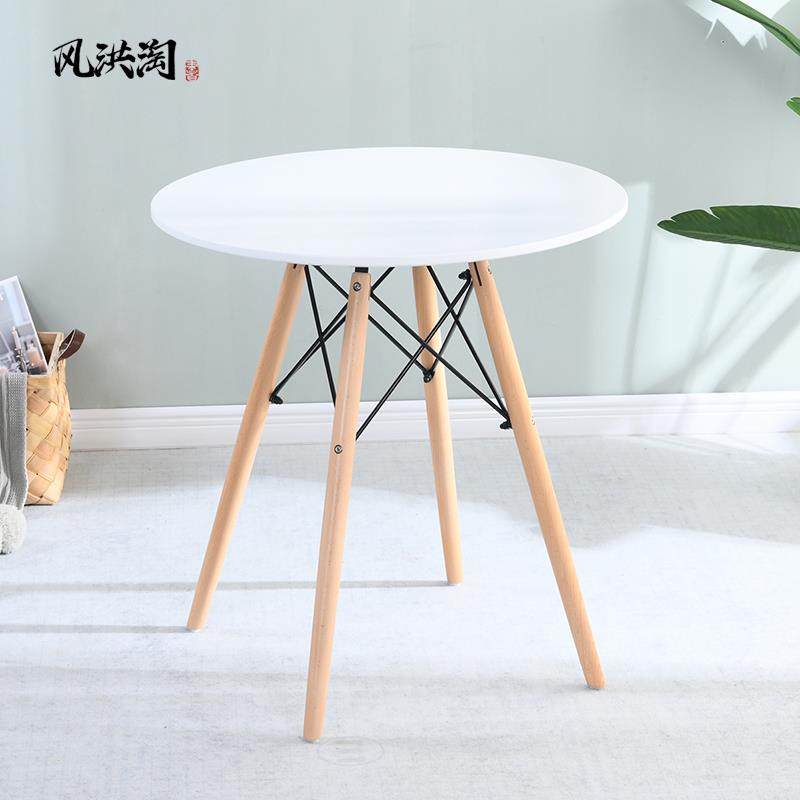 洽谈桌小桌子钢化玻璃圆桌茶几玻璃桌子圆钢化餐桌椅组合实木桌腿,住宅家具,玻璃餐桌,淘宝优惠券,粉丝福利购,淘宝优惠卷