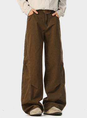 追素TS秋冬季2025新款男生工装阔腿休闲裤男士全棉宽松半松紧腰裤