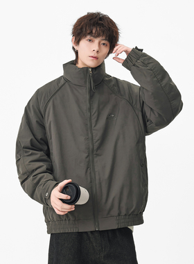 追素TS冬季2025新款男生美式立领保暖休闲羽绒服男士百搭鸭绒外套