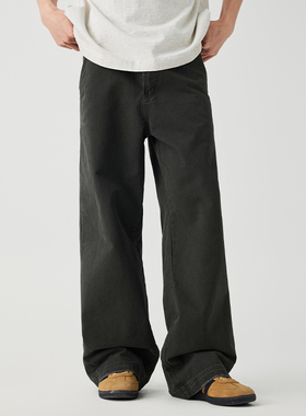 追素TS秋季2025新款男生美式宽松直筒水洗休闲裤男士百搭简约长裤