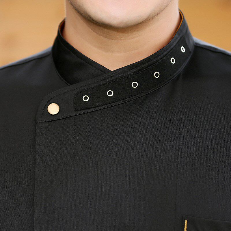 厨师工作服男女长袖秋冬个性酒店餐饮西餐行政总厨烘焙厨师服长袖
