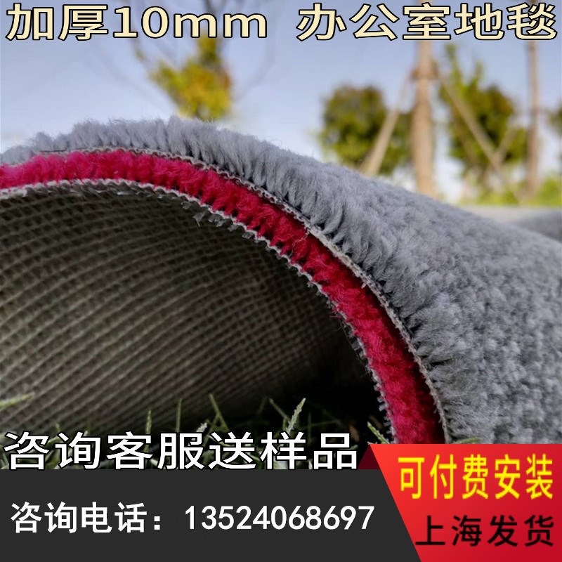 商用写字楼办公室地毯舞蹈室满铺弯头纱J阻燃武术馆蓝色长方形地